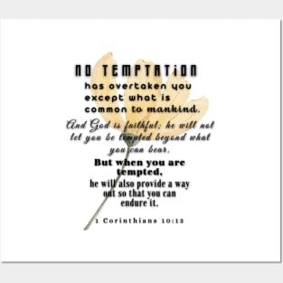 1 Corinthians 10:13 Famous Biblle Verse. Posters and Art